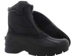 Totes Cassel Mens 12 Black Waterproof Insulated Winter Snow Boots Front Zip